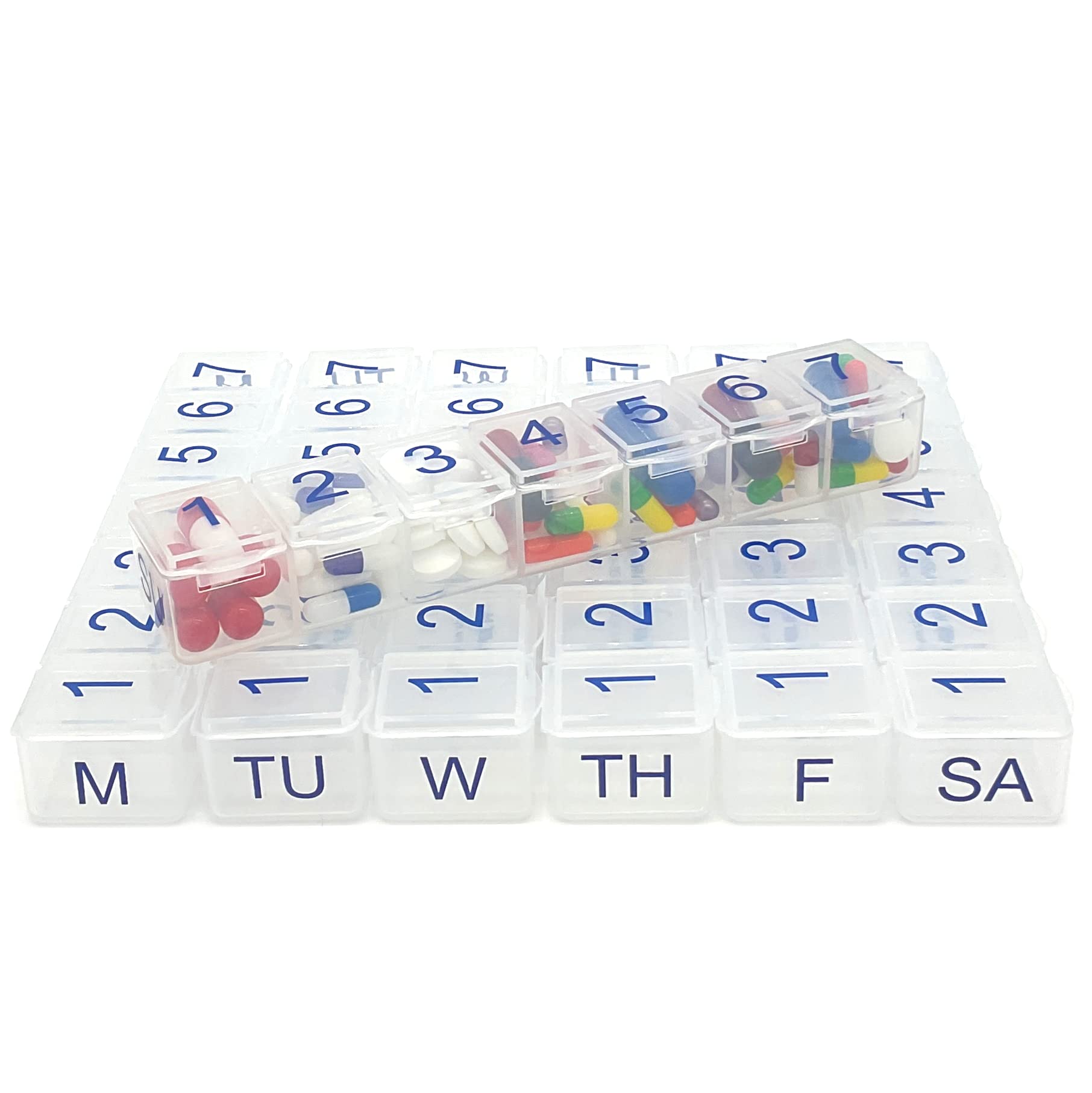 e-pill sept compartiments par boîte : stockage organisé pour chaque jour