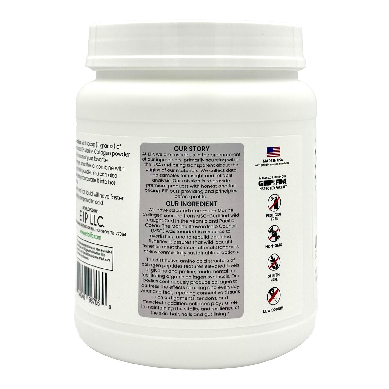 E1P poudre soluble, excellent mélange dans toutes les boissons.