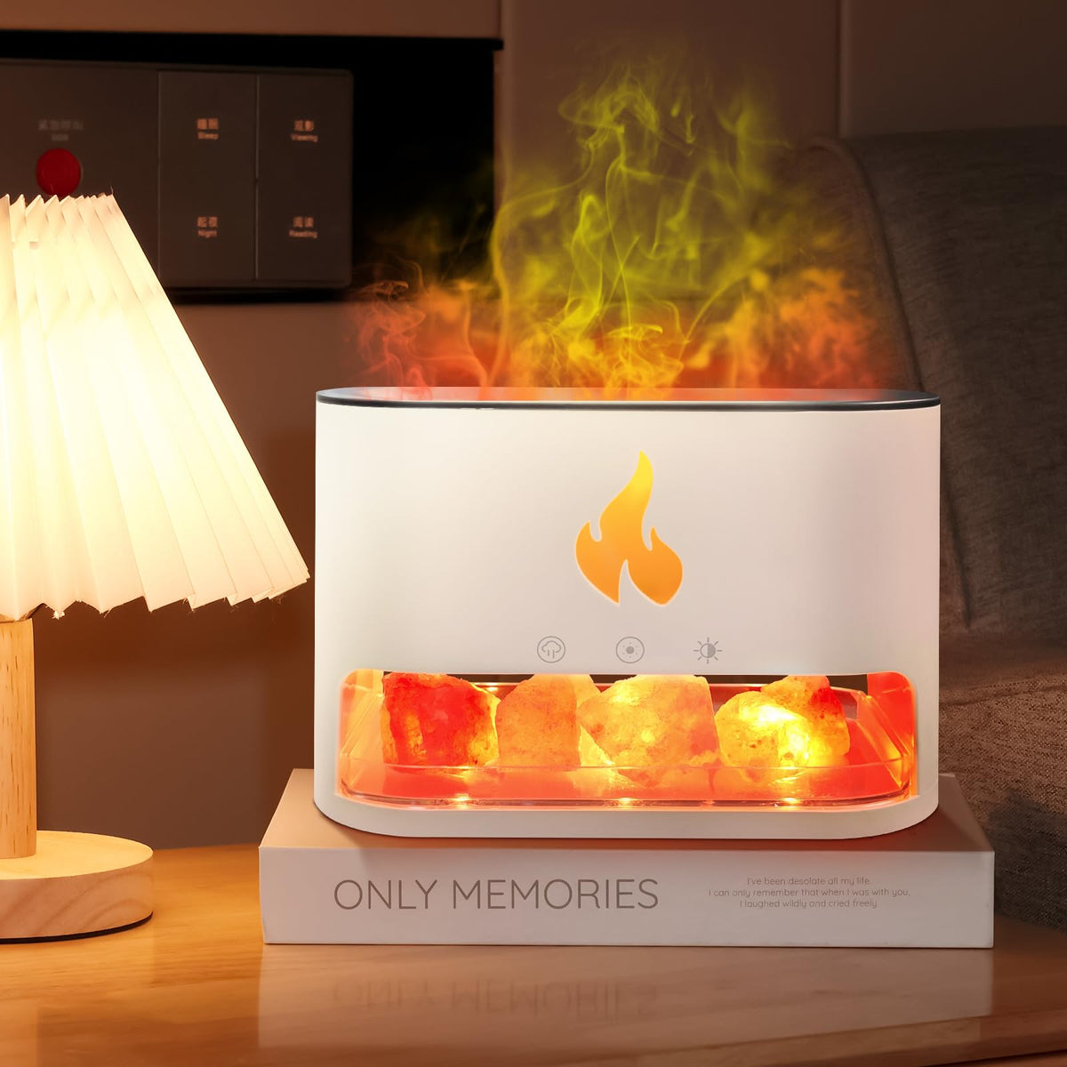 Diffuseur EADAS-ELBOW avec flamme et sel Himalaya, ambiance relaxante