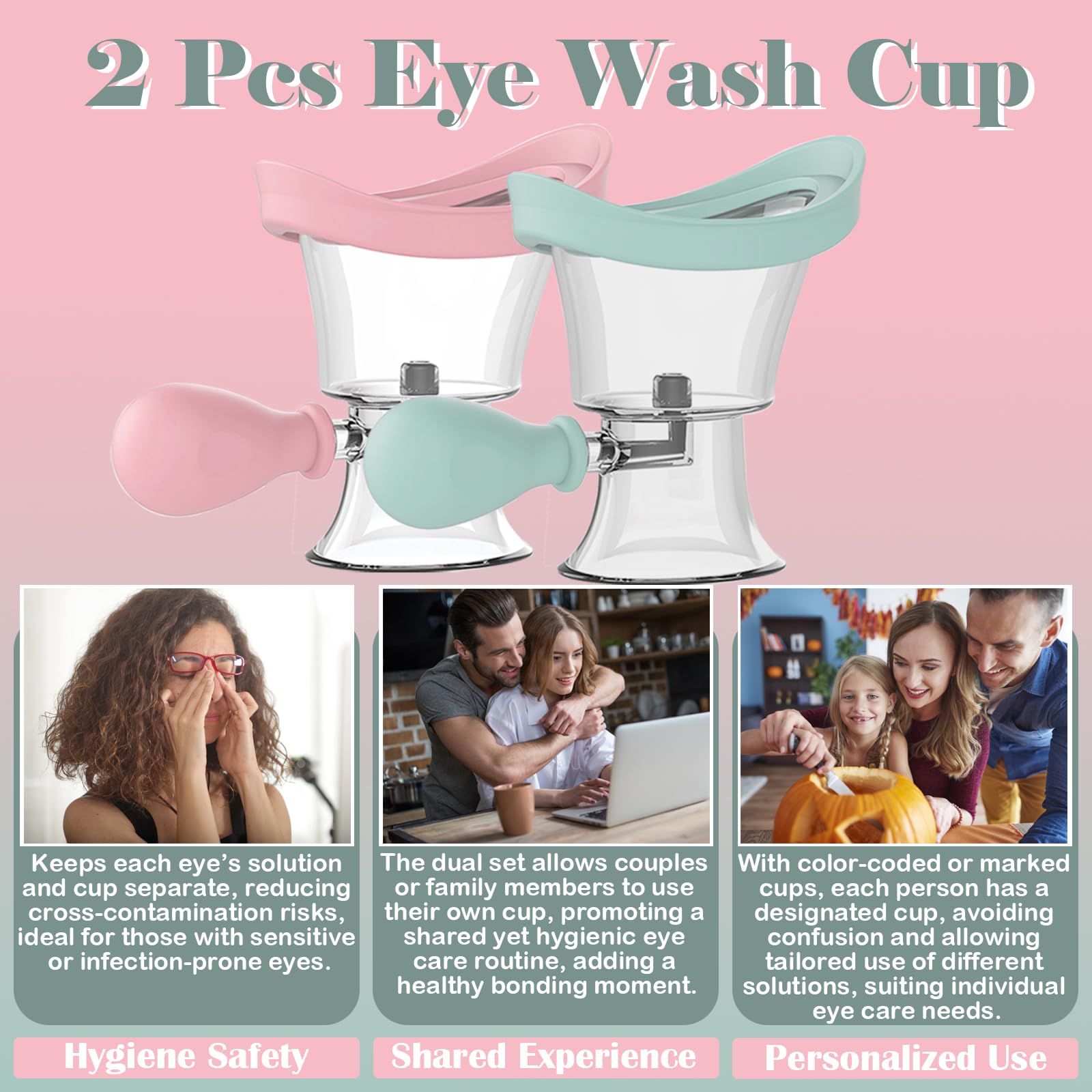 Tasse lavage oculaire ergonomique eagosion, ajustement sûr et confortable.