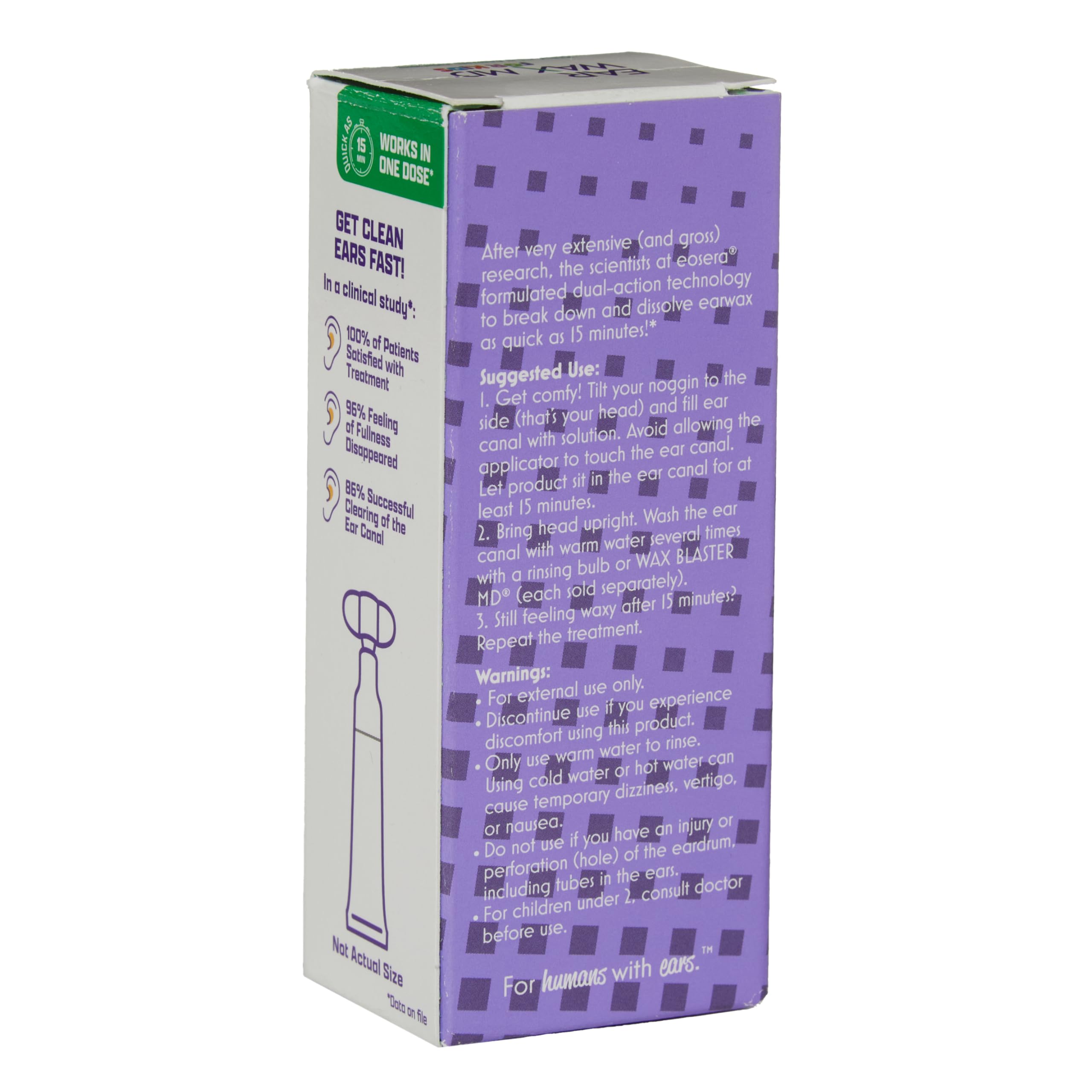 Notice Earwax MD claire et utile pour les parents.
