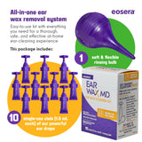 EOSERA Ear Wax MD idéal pour porteurs d’écouteurs et d’aides auditives.