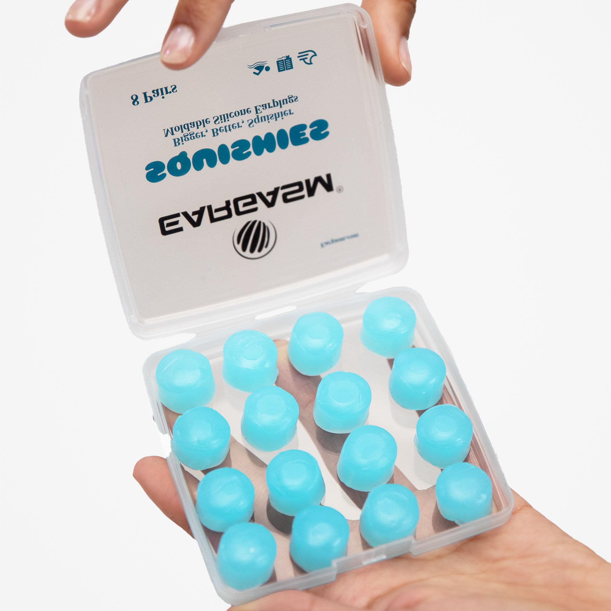 Eargasm Squishies bleu – étanchéité et NRR 22 dB: réduction du bruit.