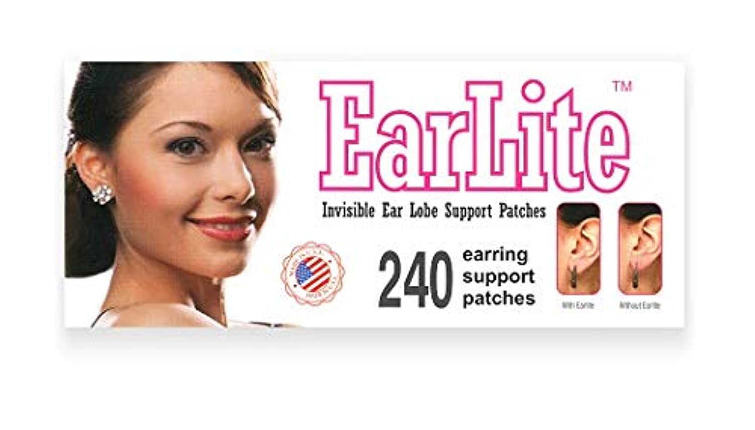 Patch EarLite 240 invisible appliqué sur lobe pour soutien discret
