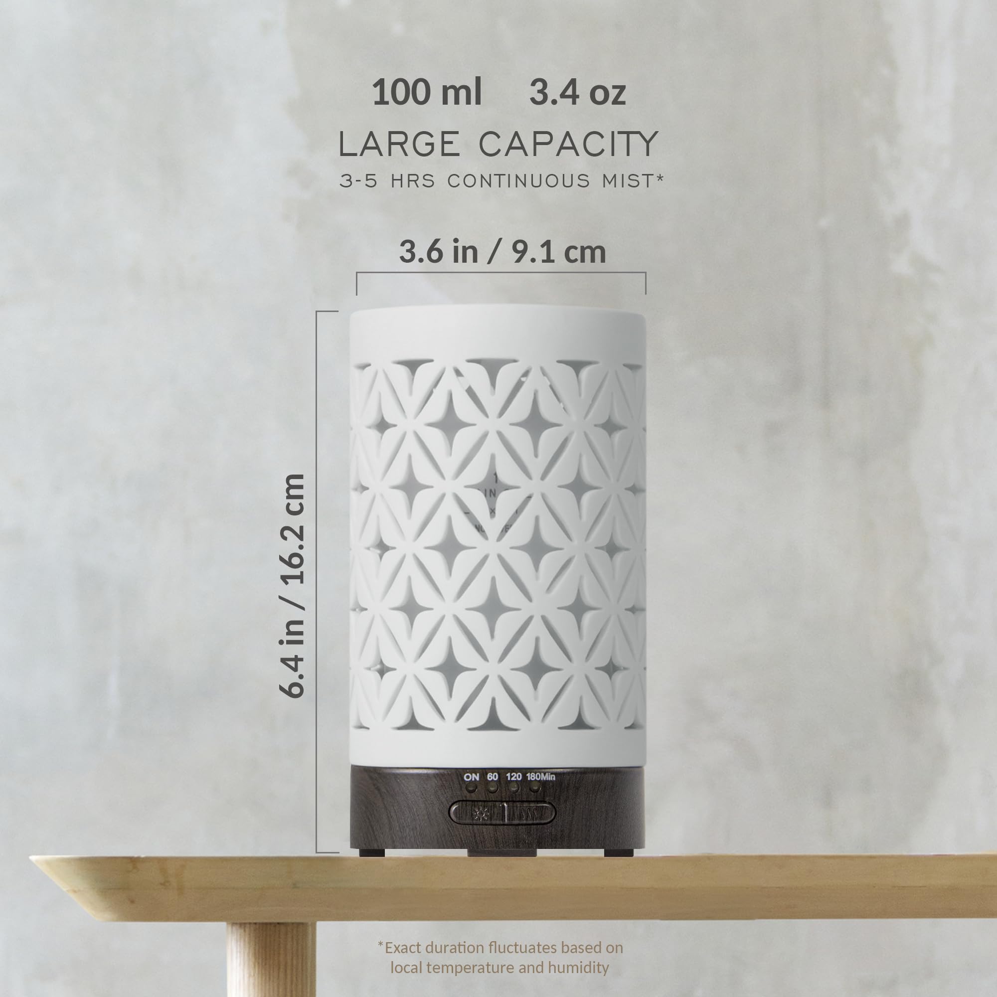 Diffuseur Earnest Living sans bip et arrêt automatique pour une utilisation sûre.