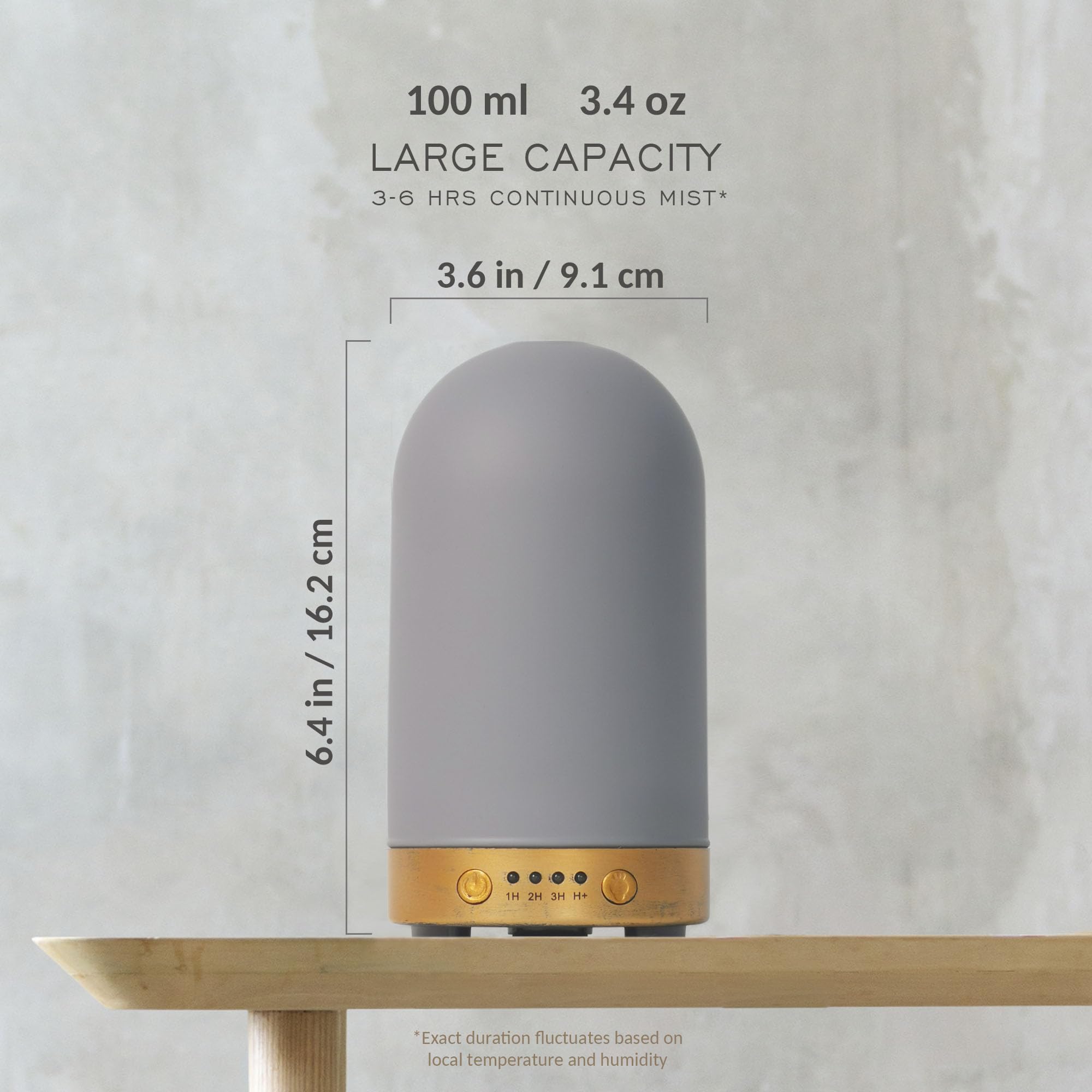 Earnest Living diffuseur en verre 100 ml, éclairage nocturne 7 couleurs
