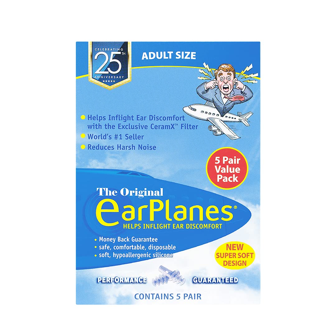 EarPlanes bouchons d’oreilles adulte en silicone confortable, réduction d’irritation