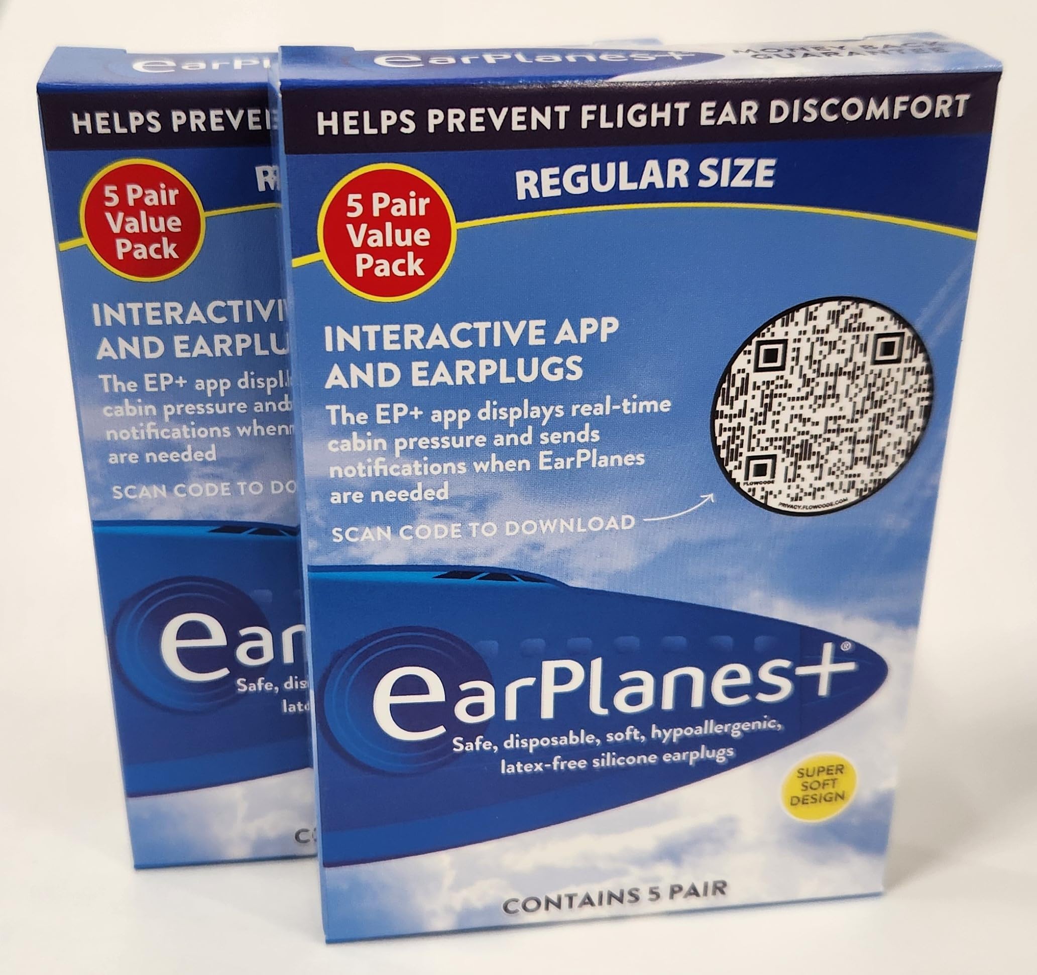 EarPlanes Plus — ensemble 10 paires, voyage plus calme grâce à la régulation de la pression