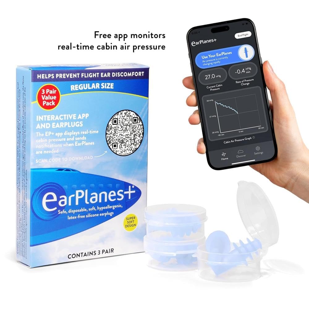 EarPlanes Plus – réduction du bruit jusqu’à 20 décibels pour un vol plus calme.