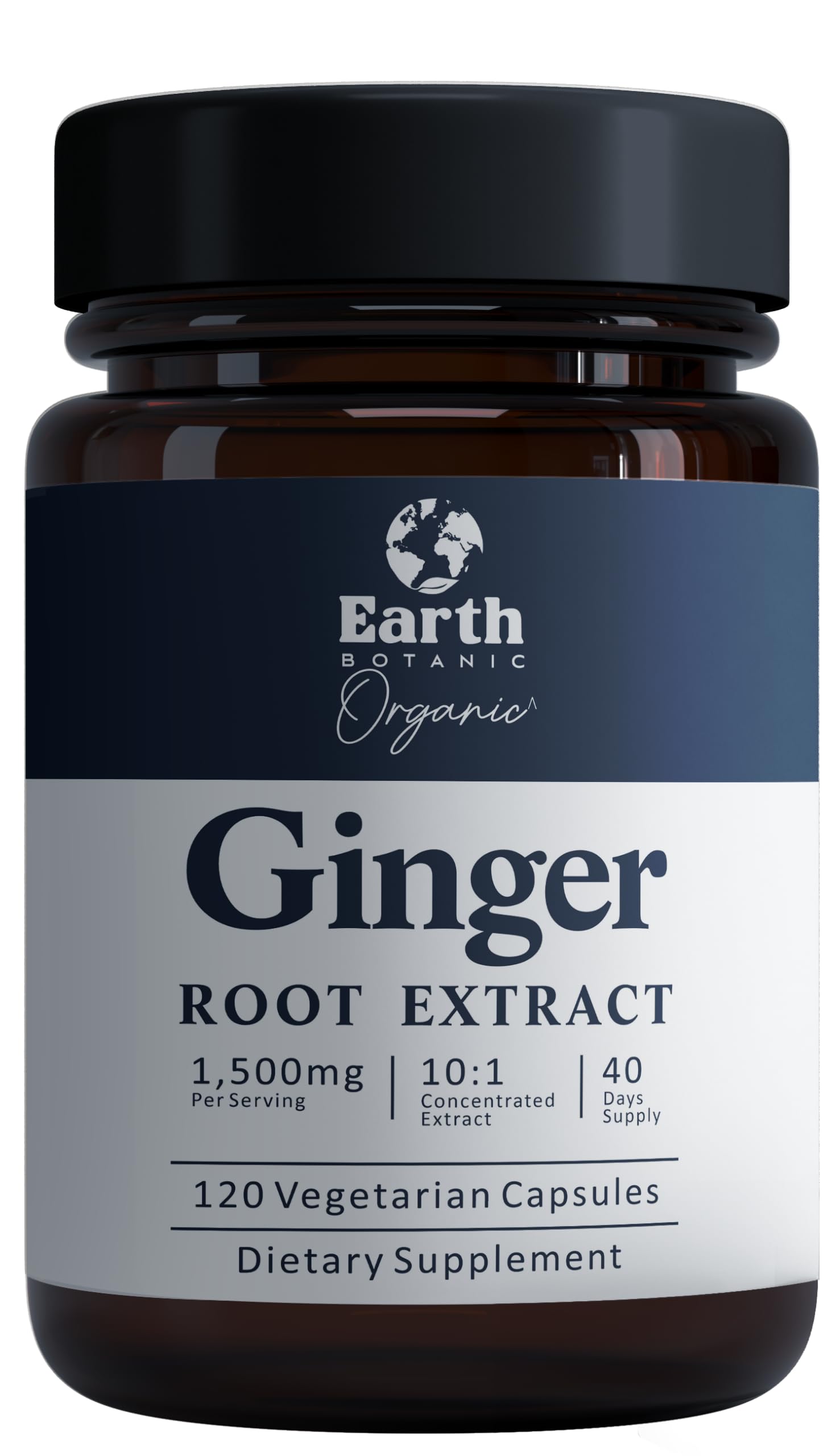 Earth Botanique Extrait Gingembre 1500mg dans la bouteille, usage quotidien pratique.