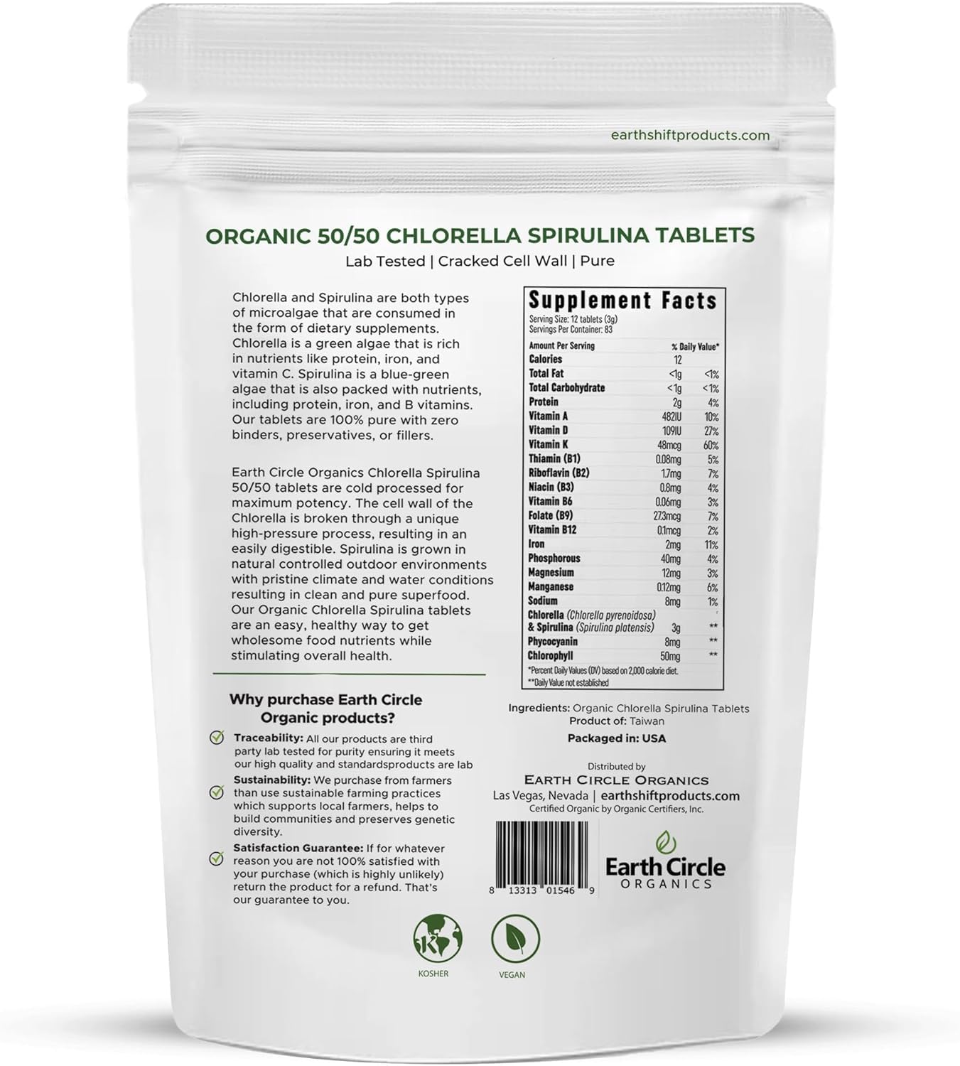 Earth Circle Organics, emballage clair – option végane fiable.