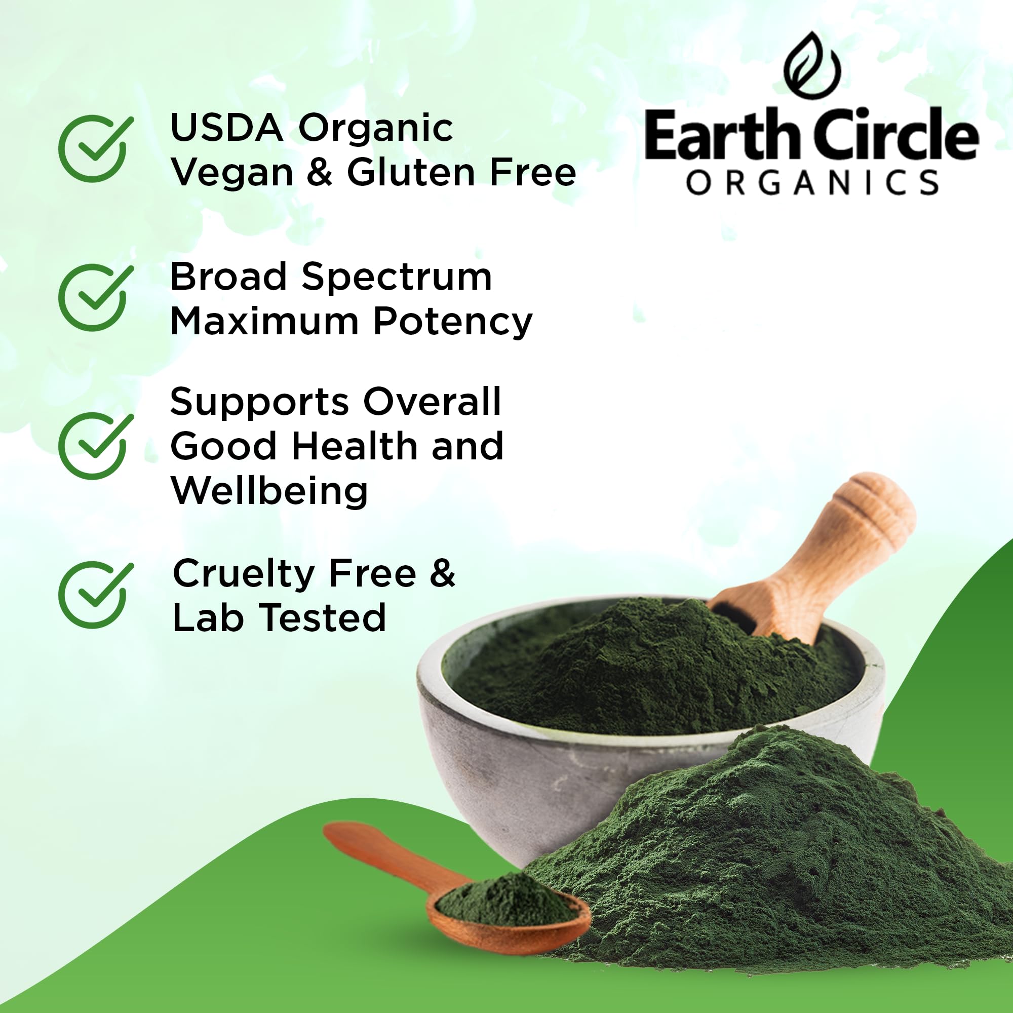 Earth Circle Organics chlorella vegan et kasher — produit conforme à vos choix.