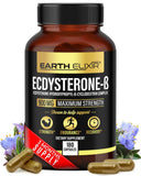 Earth Elixir Ecdysterone – bouteille et capsules pour soutien potentiel à la performance.