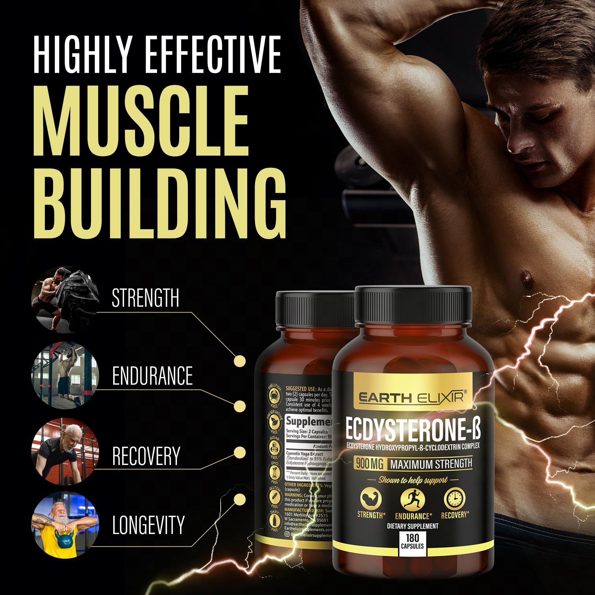 Earth Elixir Ecdysterone – dosage recommandé clair pour l'utilisation quotidienne.