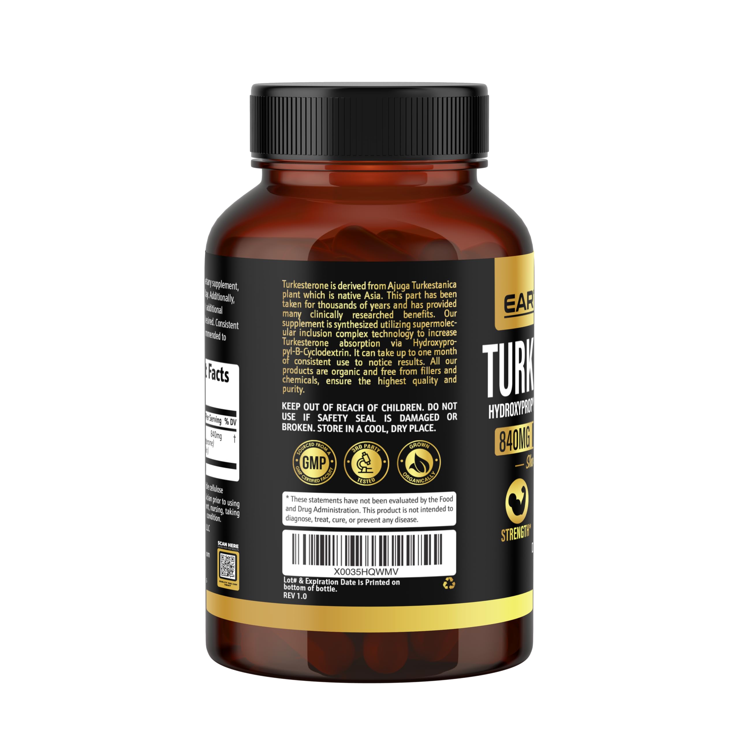 Earth Elixir Turkesterone contrôle qualité par tiers pour la traçabilité