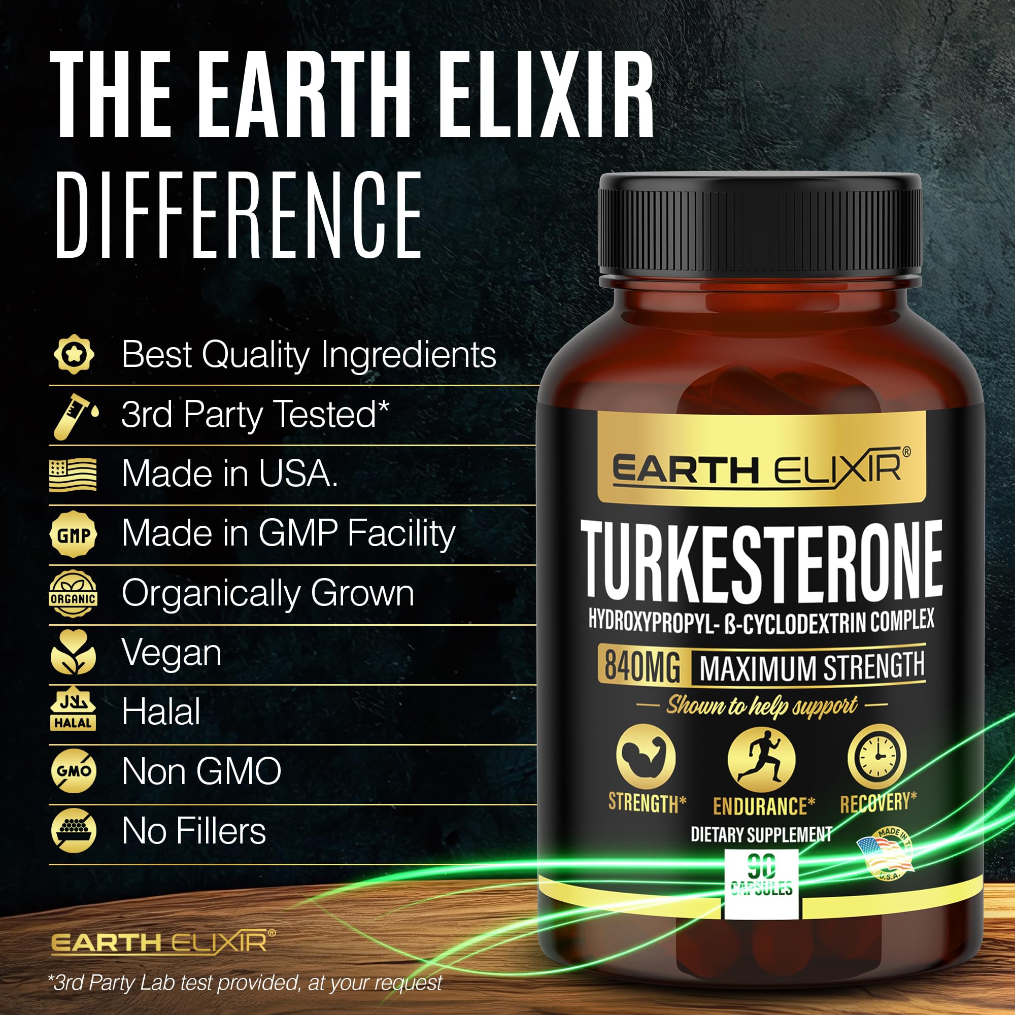Earth Elixir Turkesterone dosage facile pour une routine simple