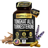 Earth Elixir Turkesterone Tongkat Ali — bouteille montrant la formule naturelle pour la performance.