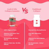 Vue rapprochée des gommes Earth & Elle couleur rouge forme coeur