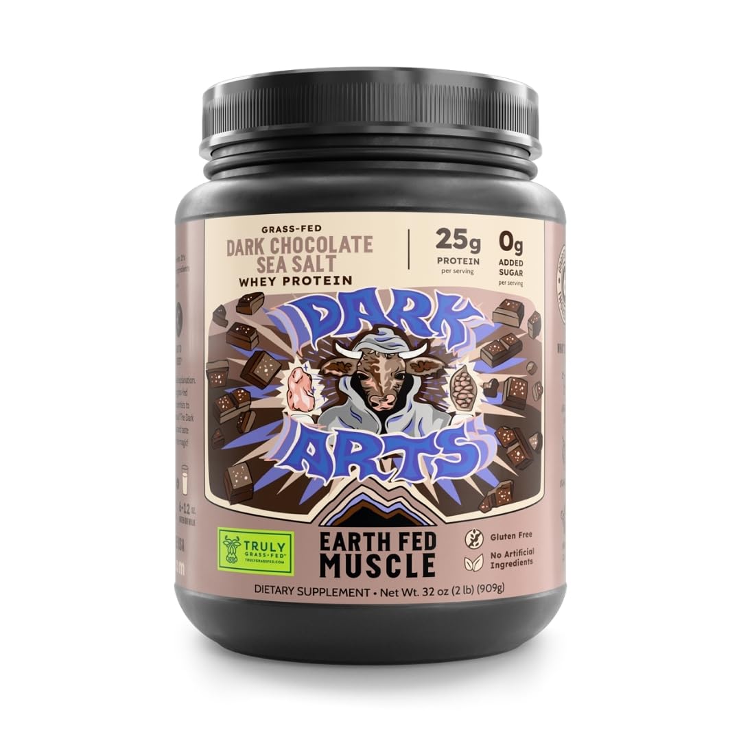 Earth Fed Muscle Dark Arts emballage proteine whey pure et naturelle pour une diete saine.