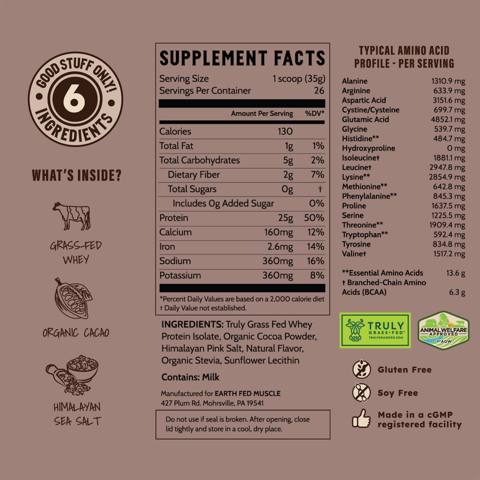 Earth Fed Muscle Dark Arts utilisation quotidienne idéale pour shake après entraînement.