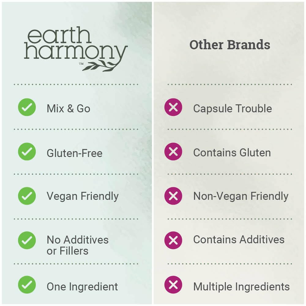 Earth Harmony Naturals D-Ribose Poudre: formule vegan sans OGM et sans sucre.