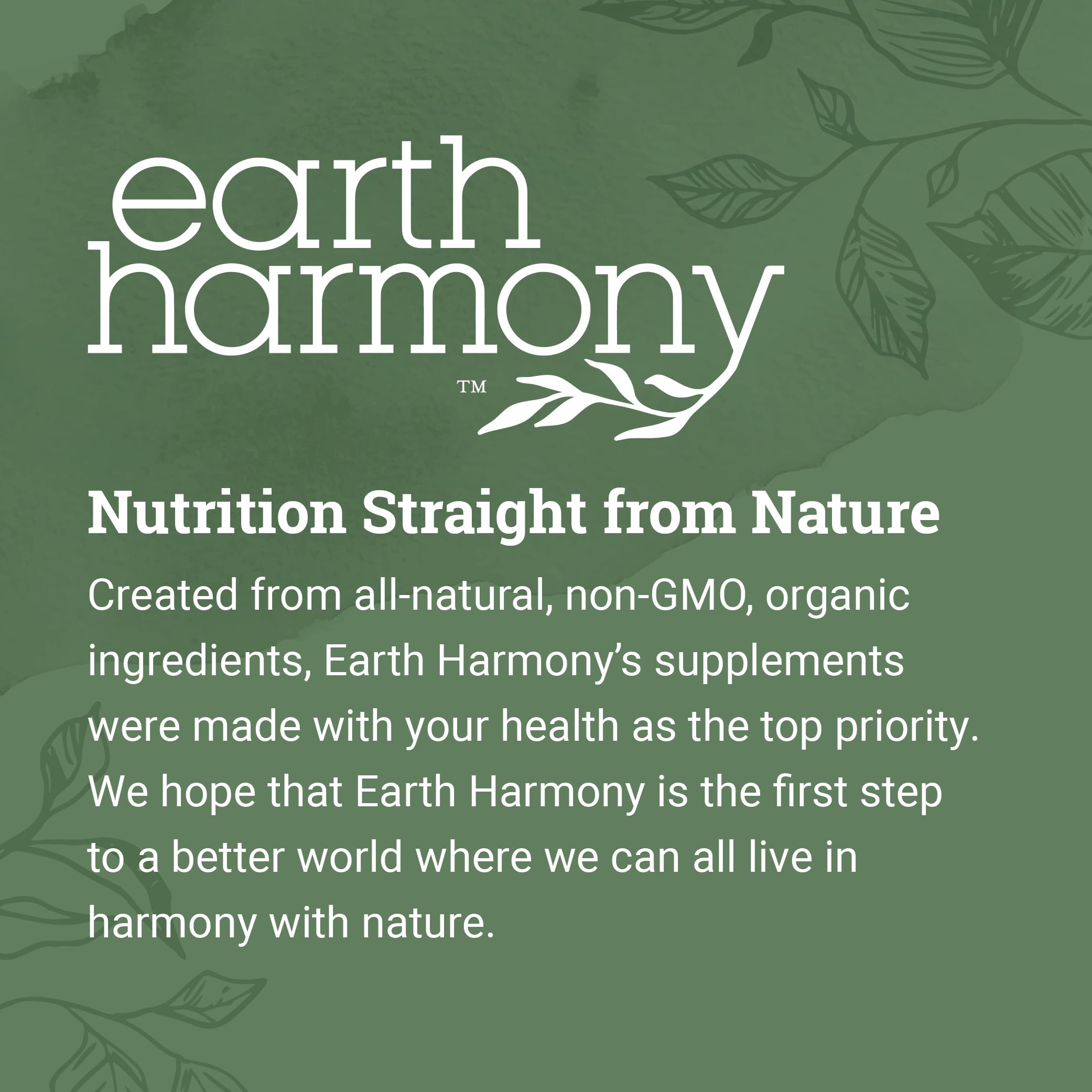 Graphique de dosage Earth Harmony Naturals, guide simple d'utilisation