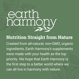 Ingrédients Earth Harmony Naturals, formule vegan et sans allergènes.