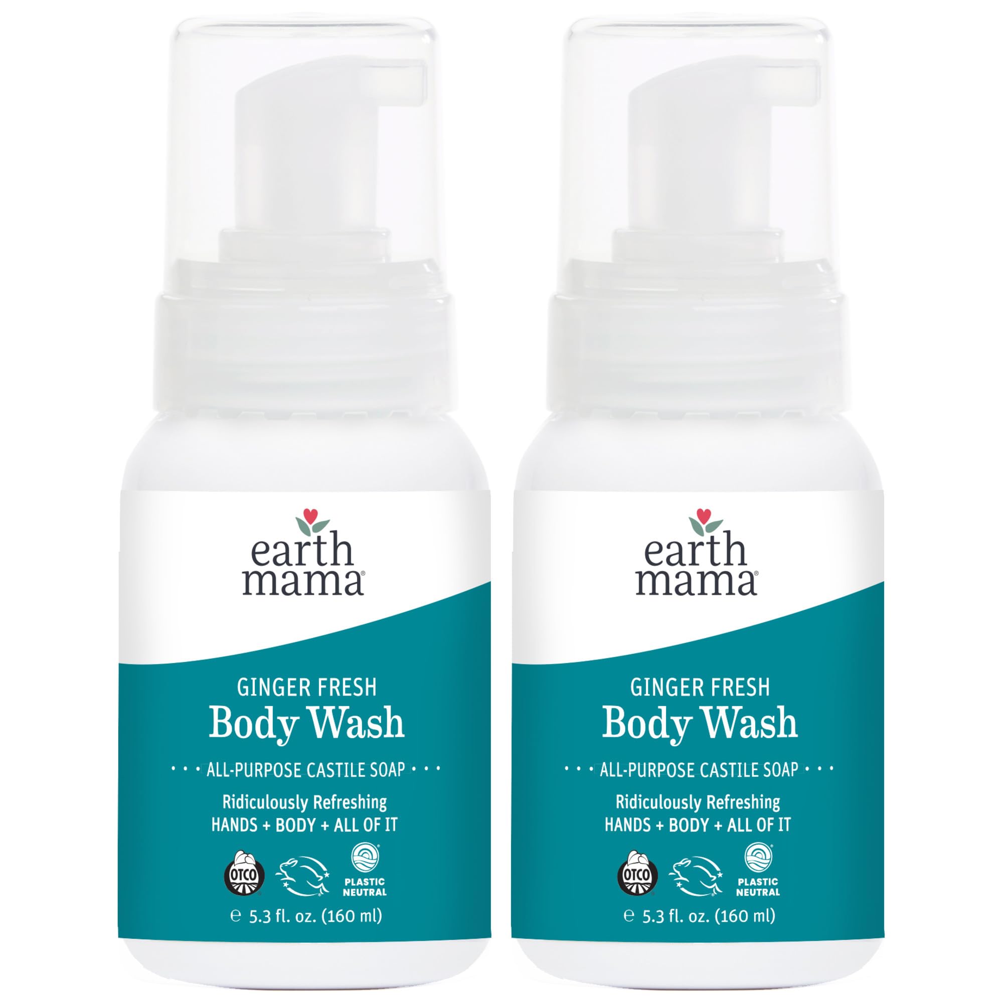 Earth Mama Ginger Fresh mousse-pompe : savon doux pour mains et corps, peau sensible.