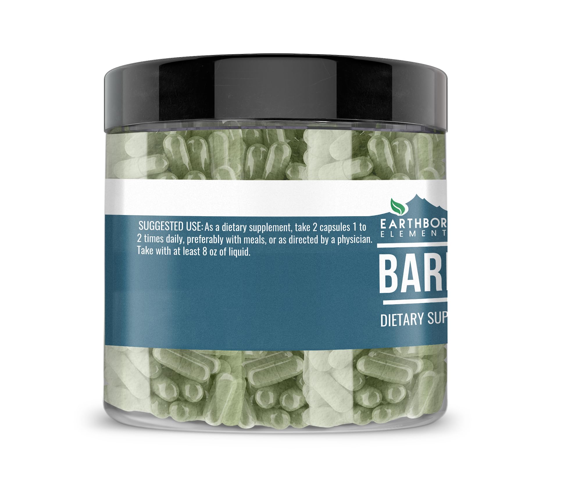 Earthborn Elements emballage produit herbe dorge, ingrédients purs et sans additifs.