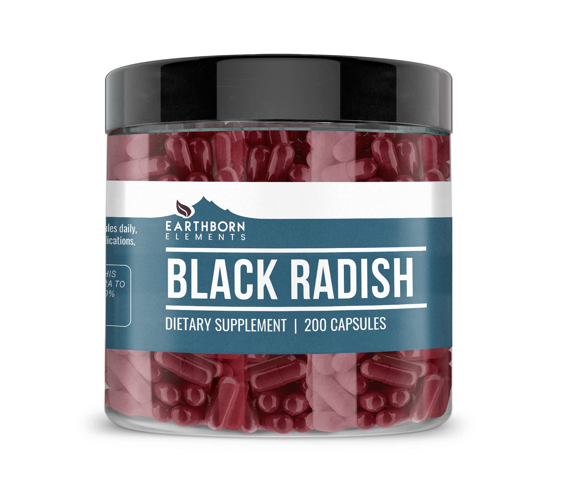 Earthborn Elements extrait noir radis en bouteille — soutien potentiel au confort digestif.