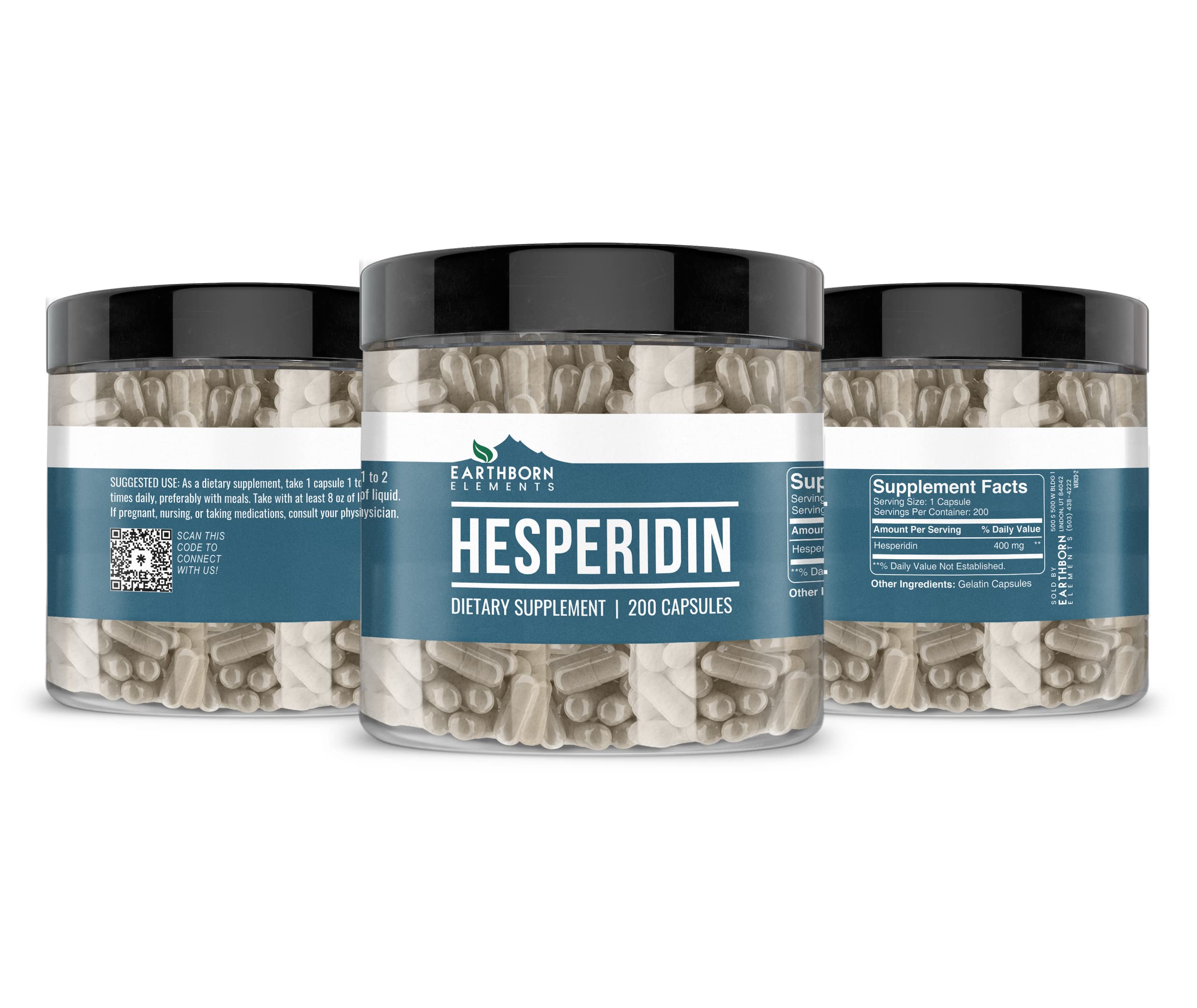 Earthborn Elements Hespéridine: dosage quotidien sur le flacon, simplicité d'utilisation.