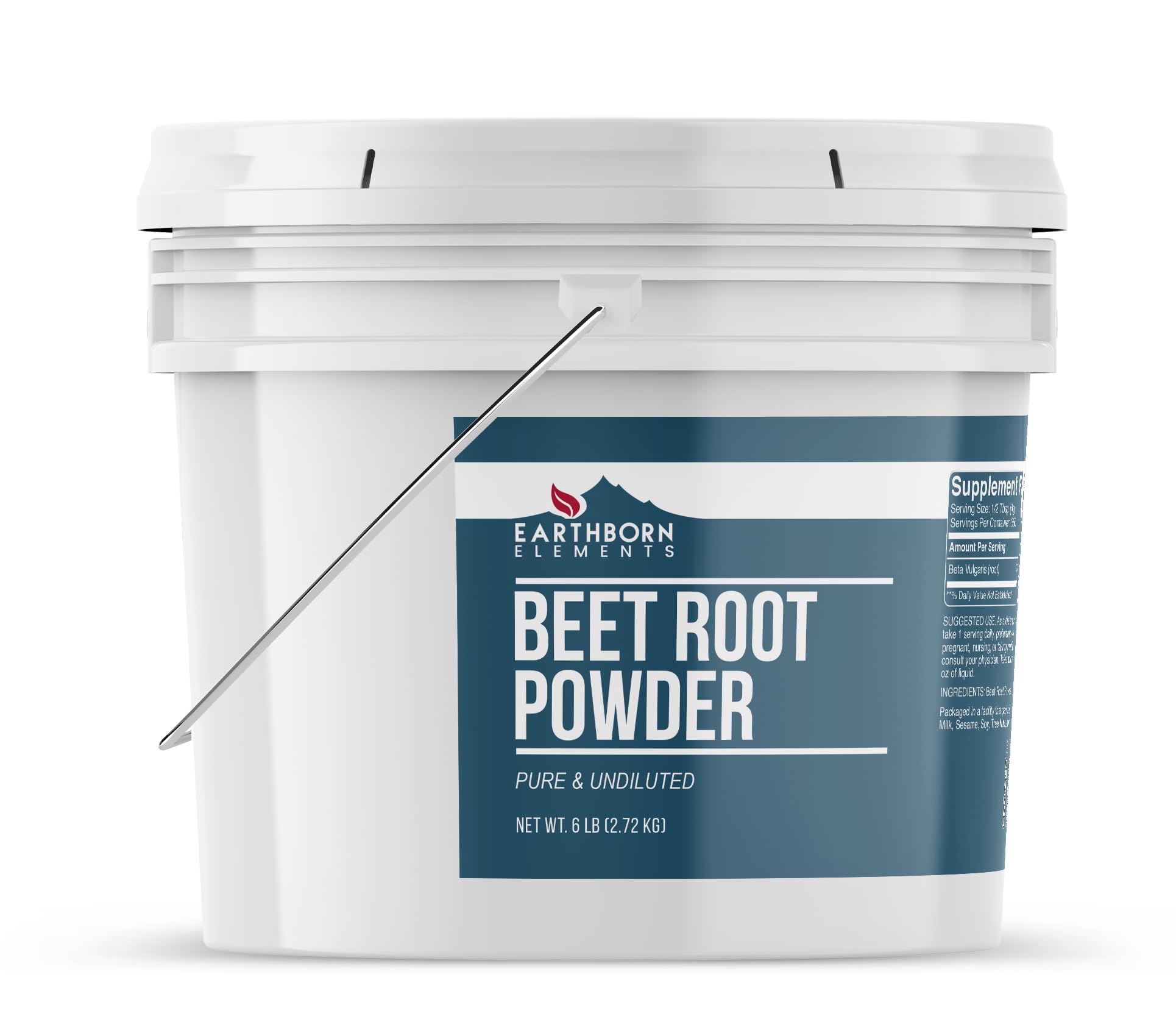 Poudre de betterave Earthborn Elements, parfaite pour préparer une boisson nutritive rapide.