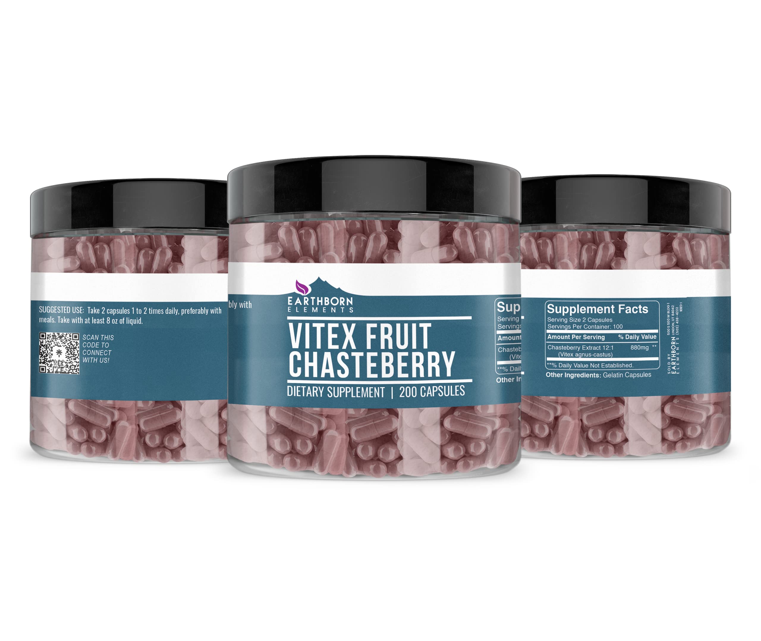 Earthborn Elements Vitex: flacon de capsules pur et sans additifs