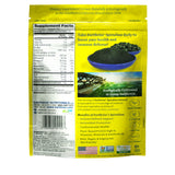 Earthrise spiruline naturelle dans un bocal ouvert, couleur verte