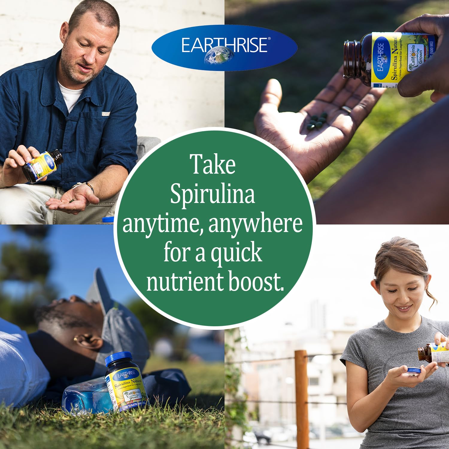 Earthrise tablettes adaptées régime keto avec spiruline, facile à intégrer.