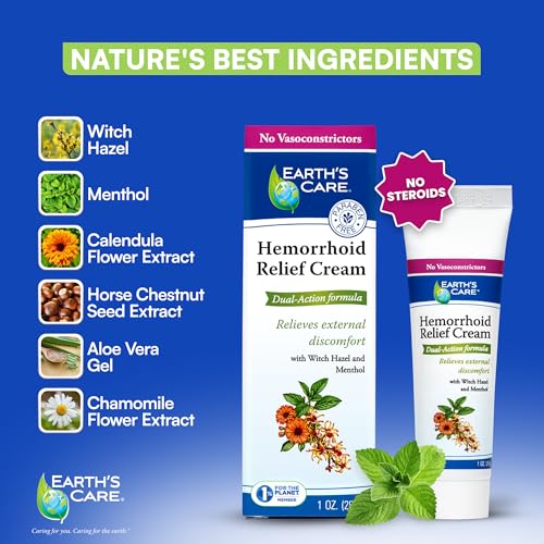 Earth’s Care Crème hémorroïde – effet désensibilisant pour un soulagement local.