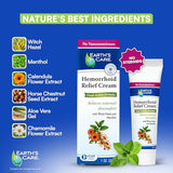 Earth’s Care Crème hémorroïde – effet désensibilisant pour un soulagement local.