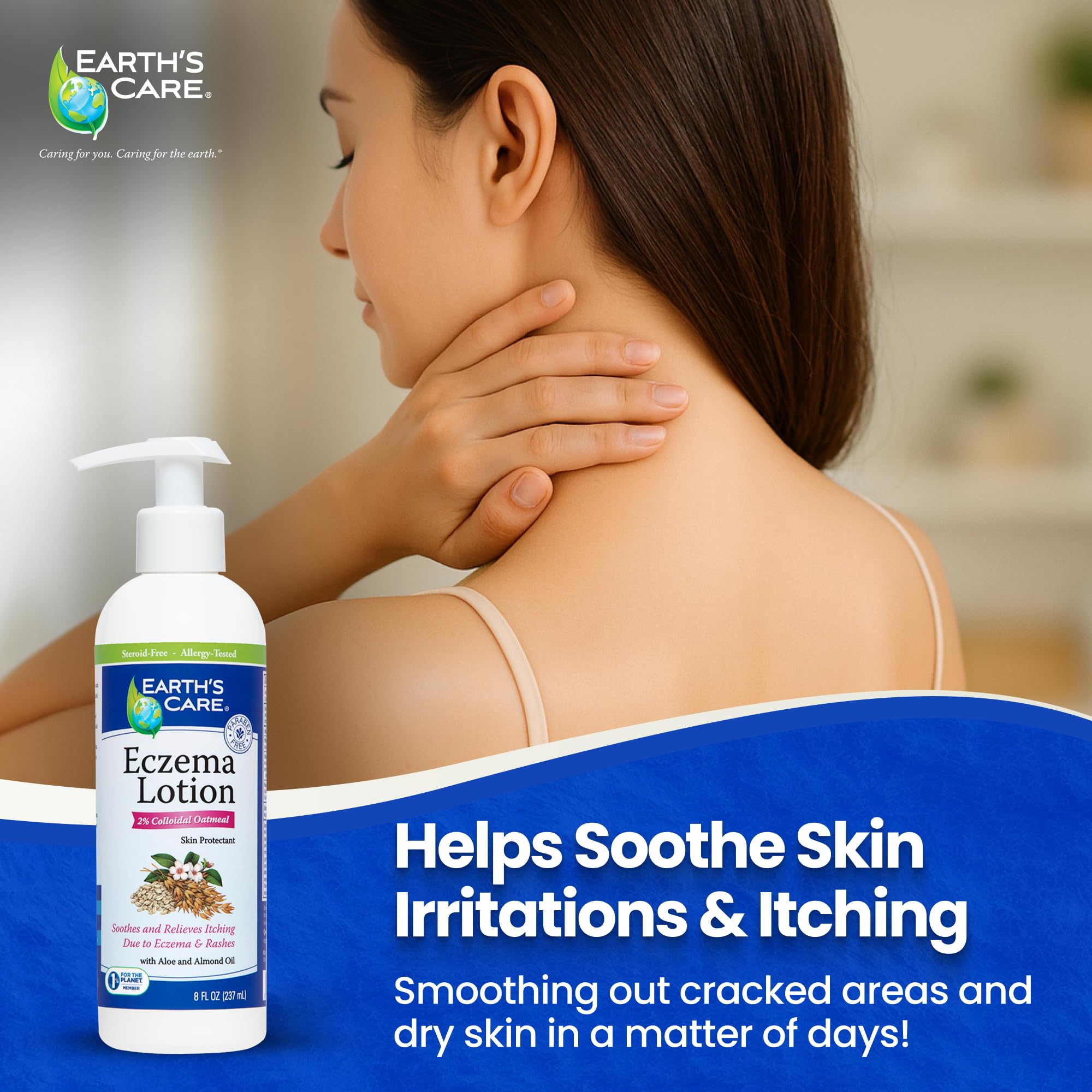 Earth's Care Eczema Lotion, application facile pour toute la famille.