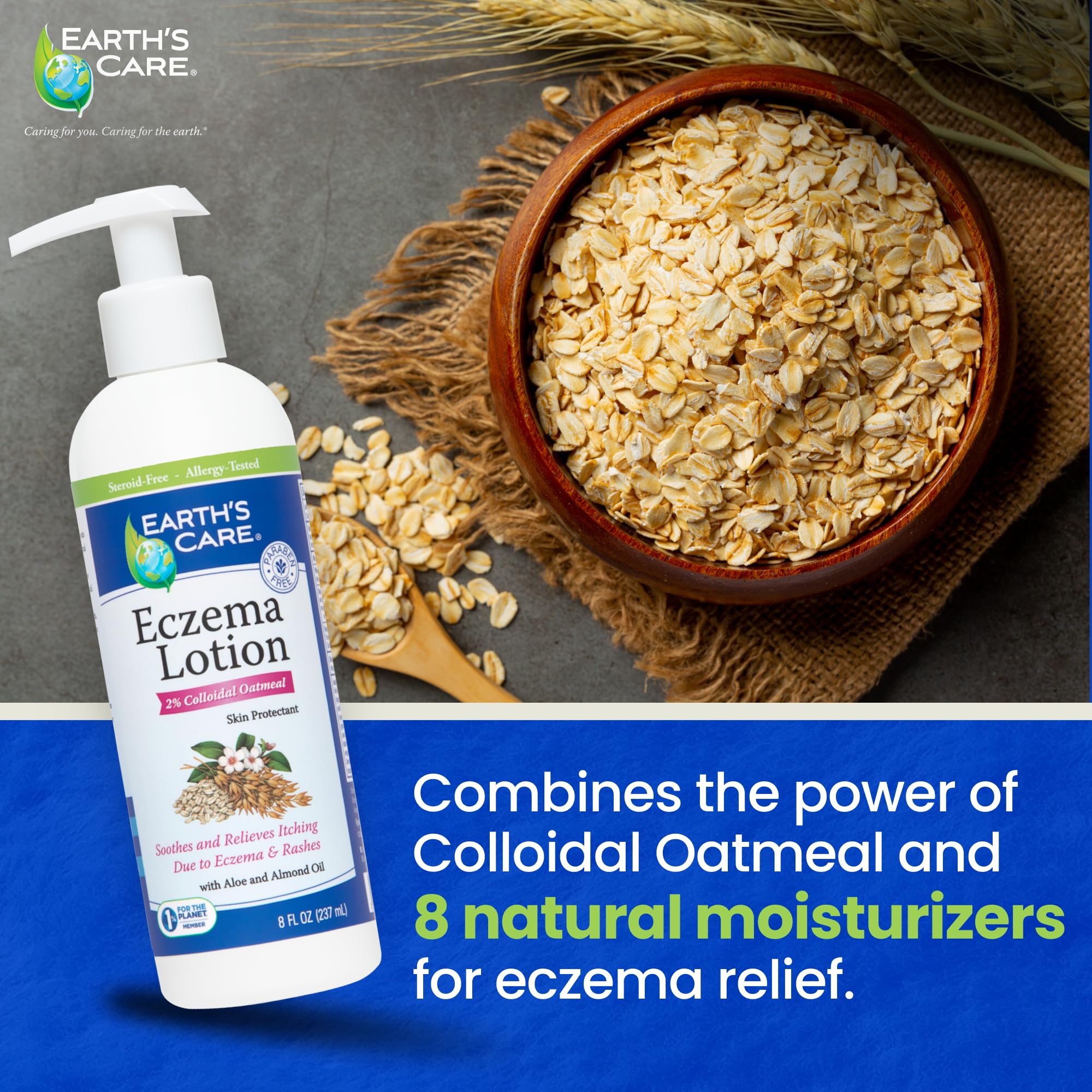 Earth's Care Eczema Lotion, texture légère et absorption rapide.