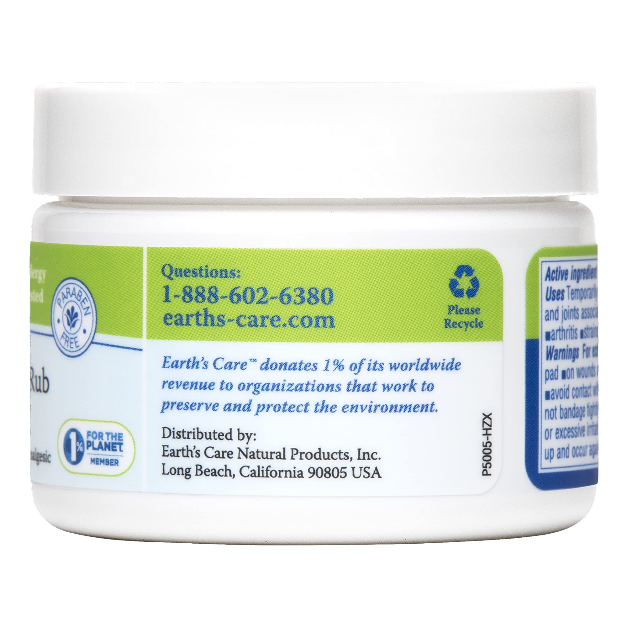 Earth's Care Rub musculaire appliqué sur la peau pour soulager rapidement