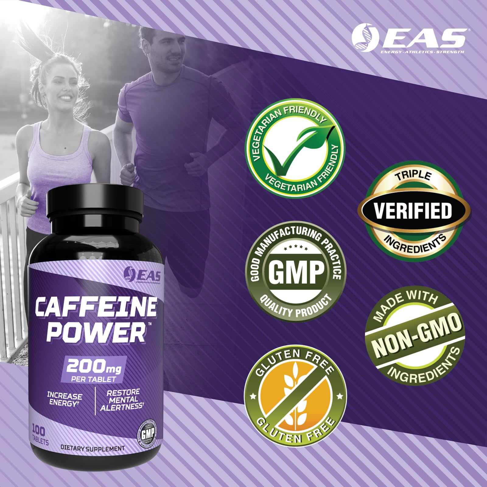 EAS Caffeine Power : emballage soigné reflétant la qualité du produit.
