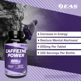 EAS Caffeine Power : etiquette affichant sans gluten et sans OGM.