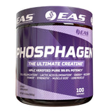 EAS Phosphagen Ultimate emballage et poudre sans arôme prête pour l'entraînement.