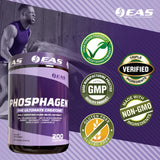 Étiquette du produit EAS Phosphagen Ultimate, pureté et quantité.
