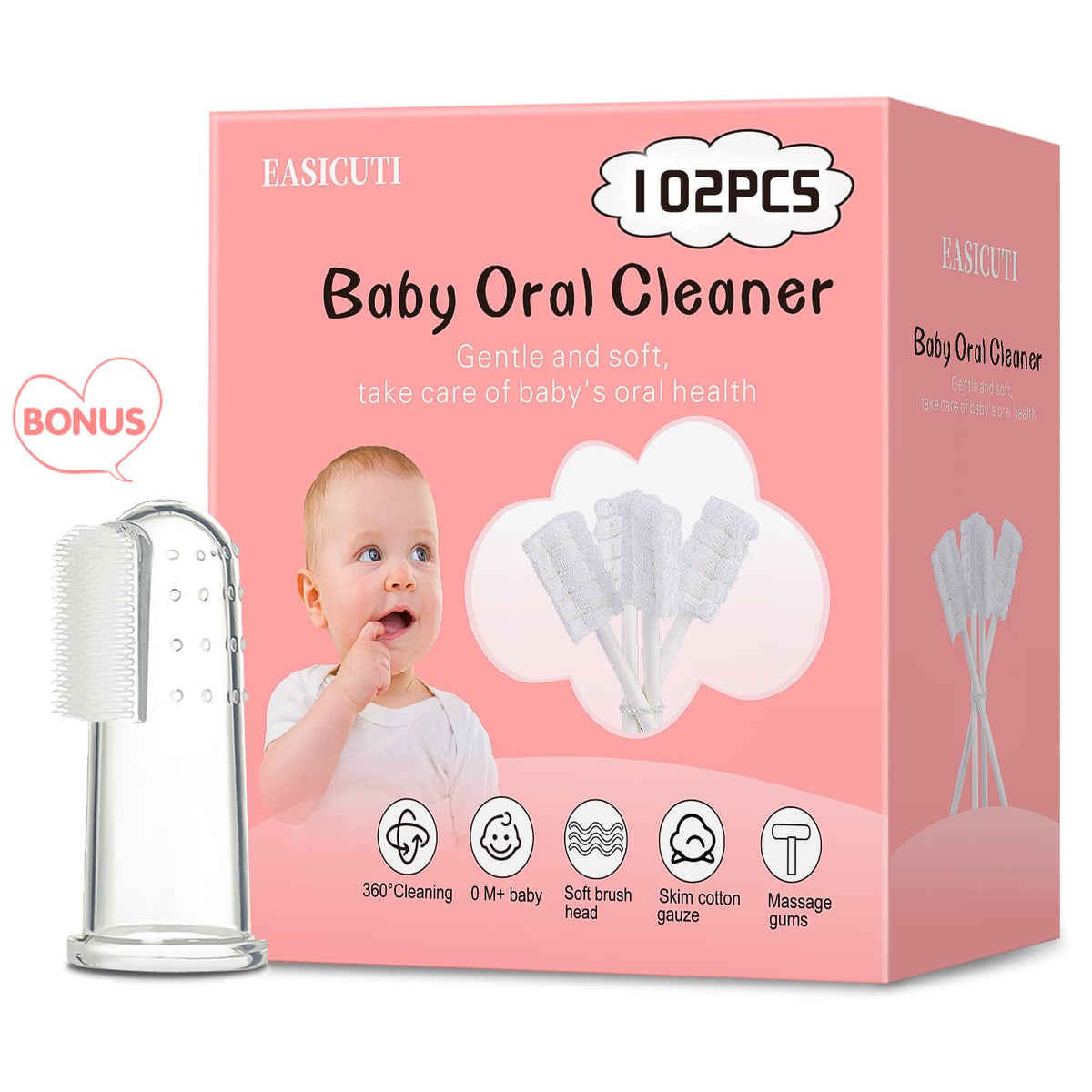 Kit EASICUTI ensemble 102 pièces pour bébé, hygiène buccale prête à l’emploi.