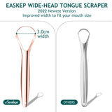 Grattoir langue Easkep acier 430 tranche lisse, douceur sur la langue.