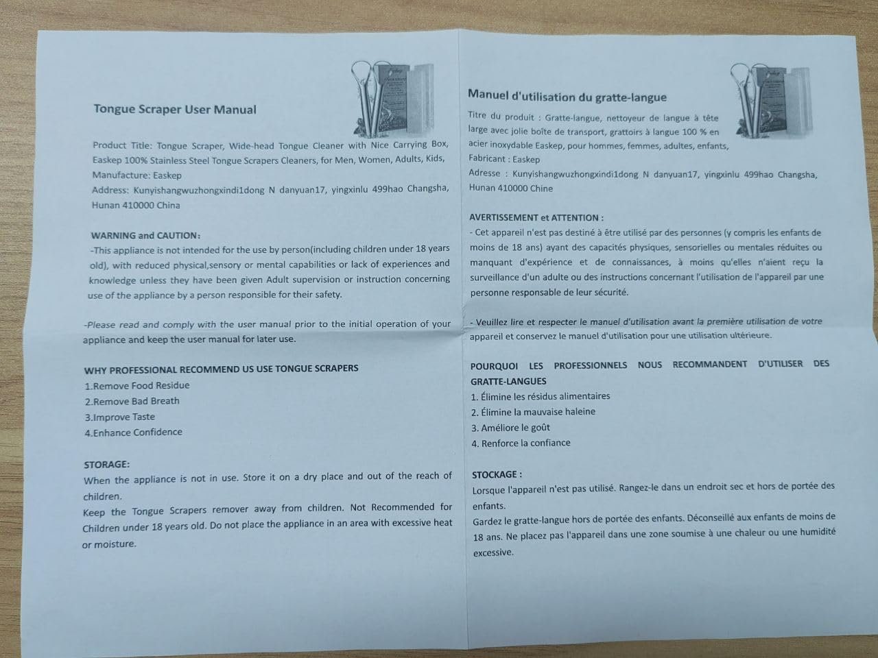 Emballage pratique d'Easkep, idée cadeau pour l'hygiène buccale.