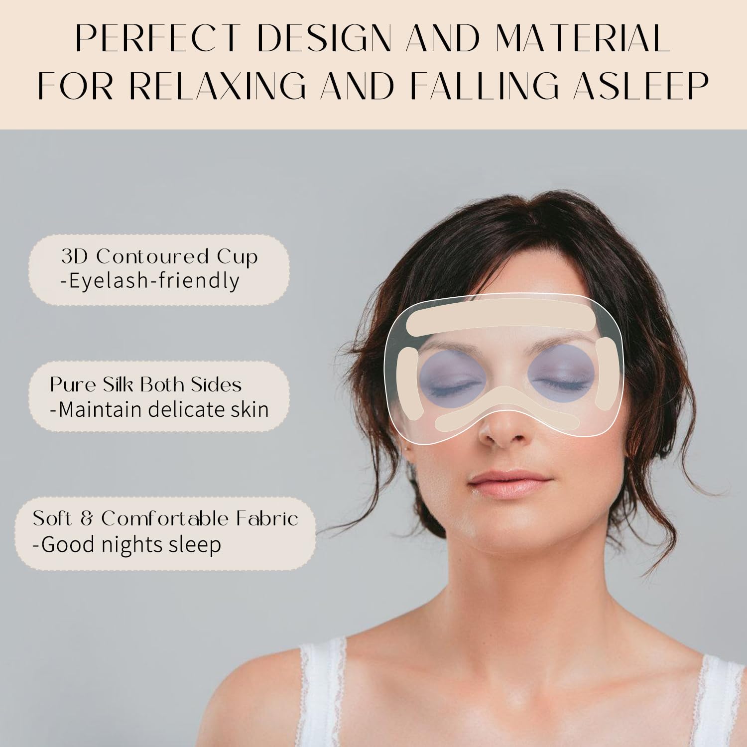 Masque EASTEER design 3D pour un confort oculaire, violet sans pression.
