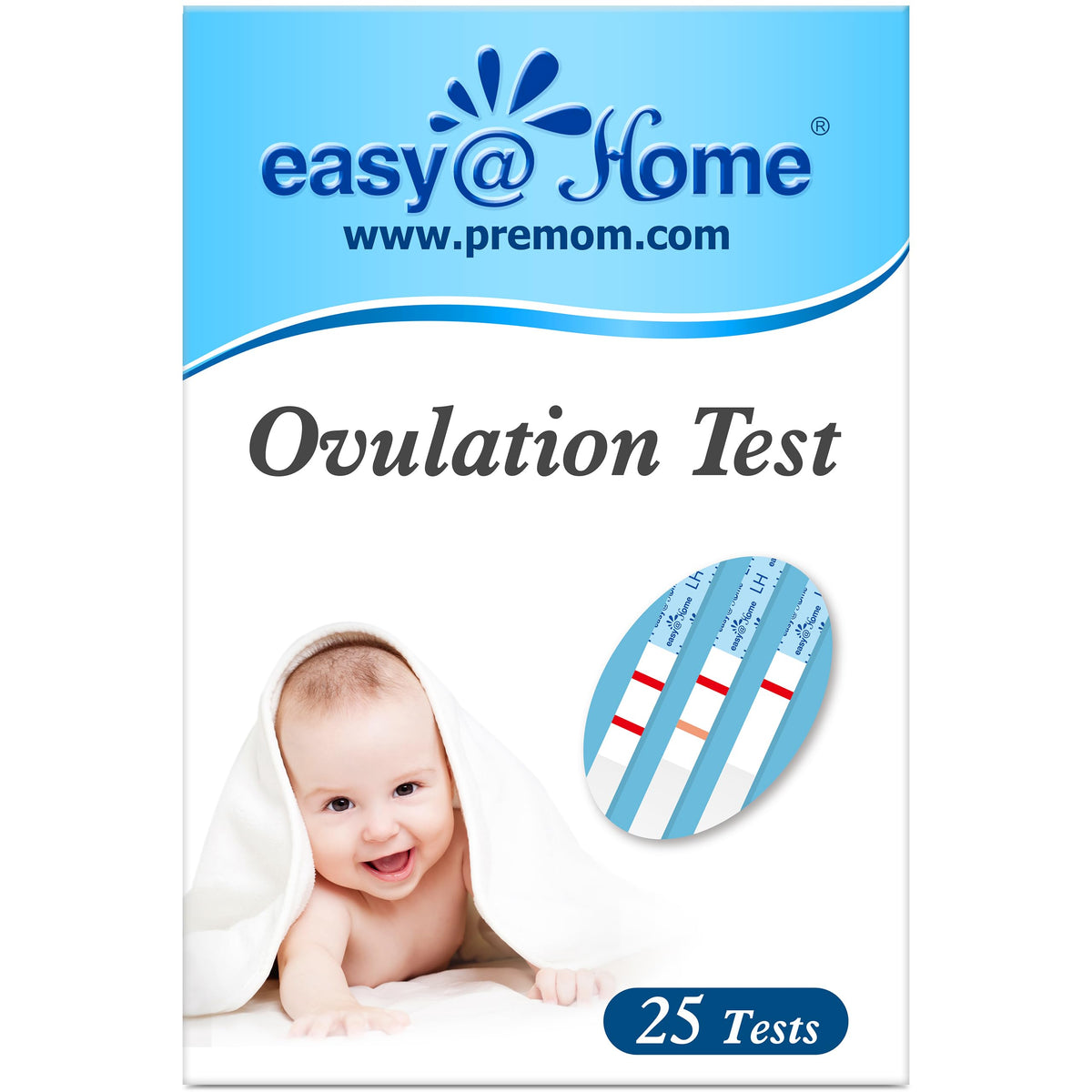 Easy@Home bandelettes d'ovulation 25-pack pour repérer les jours fertiles.