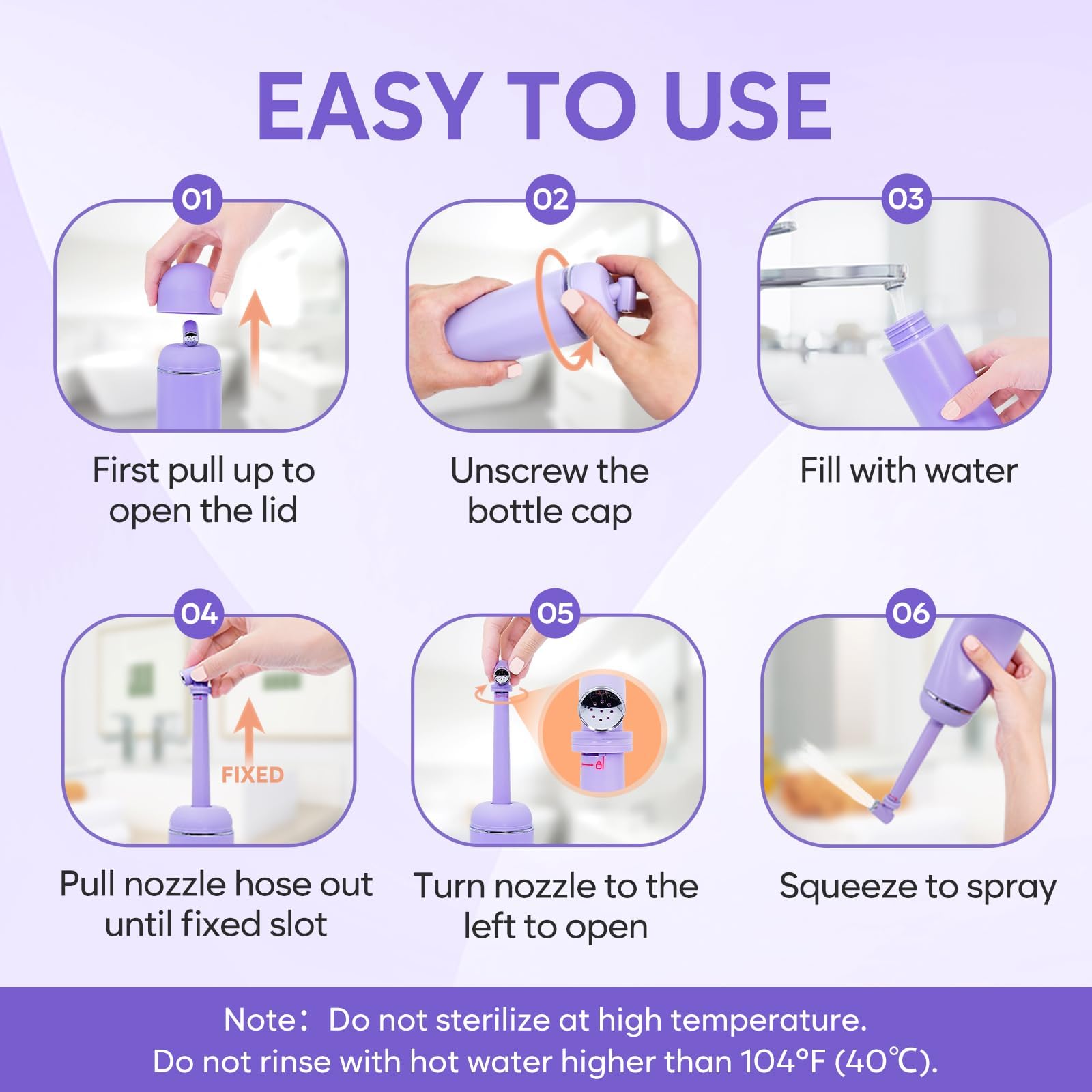 Easy@Home bidet portable étanche sans fuite pour éviter les éclaboussures.
